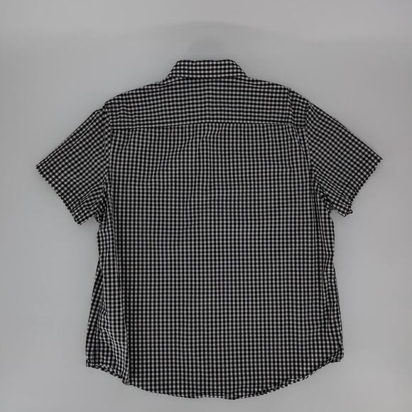 Calvin Klein Jeans Mens Black &White Checkered Button Down Short Sleeve XL Shirt - Picture 11 of 11